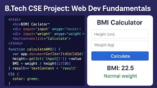 HTML CSS JS Masterclass Create a Modern BMI Calculator App B Tech CSE Projects