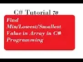 Find Smallest Value in Array in C Programming