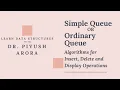 Chapter 3 3 1 2 - Algorithms to Insert Delete and Display in Simple Queue Learn in Hindi
