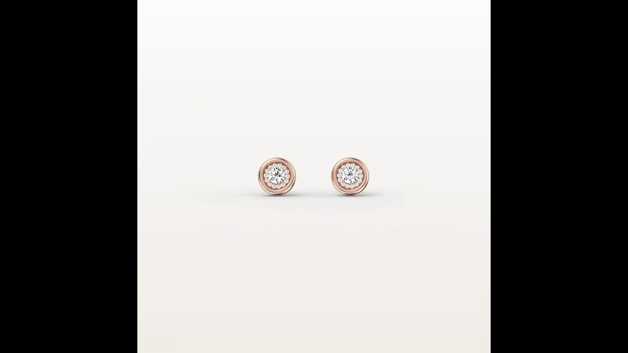 Bezel Set Lab-Grown Diamond Bubble Stud Earrings in 14K Gold/Platinum