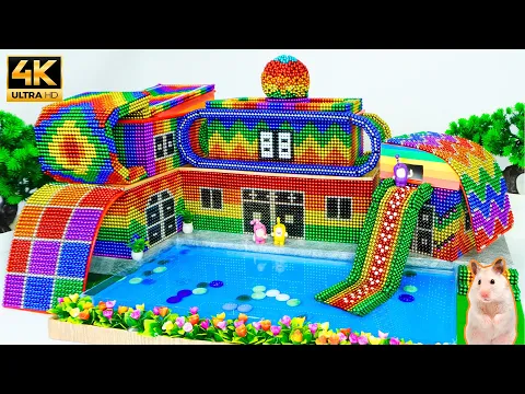 Download MP3 Magnet Challenge - Building Swimming Pool On Luxury Mansion With Water Slide From Magnetic Balls