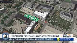 Newspaper deliverywoman has vehicle stolen in downtown Madison man arrested