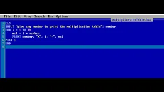 Qbasic - Multiplication Table Using For Loop