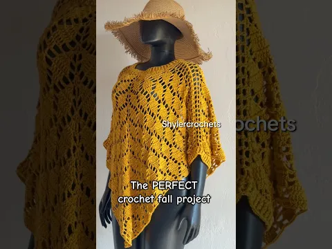 Falling leaves crochet poncho #shylercrochets #crochet #crochetclothing #fashion #handmade #fall