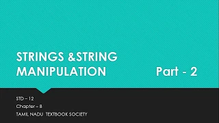 Strings String Manipulation Part - 2 Python Programming