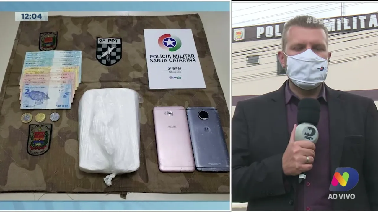 Homem e mulher são presos com 1kg de cocaína na Rodoviária de Chapecó