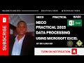 NECO 2025 Data Processing Practical on Microsoft Excel WAEC