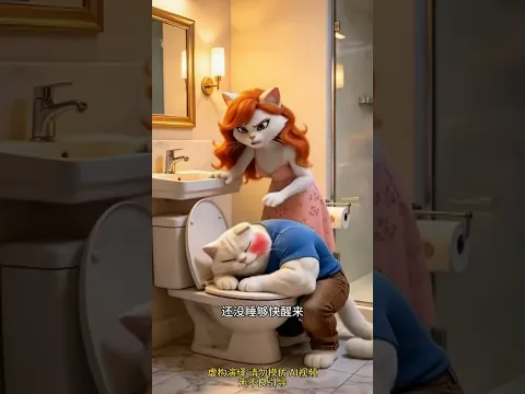 🎬 কমোটে যা ফেলছে তাই বেড়ে যাচ্ছে! 😱🚽 শেষে বিড়াল বাবার কী হলো? 😂🐱#shorts #funny #trending #cat