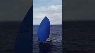 Squall hits as we fly the drone and the results are spectacular! 🌈 #sailing #drone #rainbow