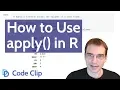 How To Use Apply in R