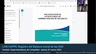 LIVE CCPPE: Registro del Balance inicial SAS Invitado: Superintendencia de Compañías - 02 marzo 2023