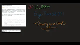 LeetCode 1834 Single-Threaded CPU Priority Queue Min Heap