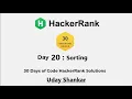 HackerRank Day 20 Sorting