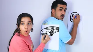 تحدي الرسم على الظهر أي شئ ترسمه راح اشتريه لك Draw On My Back 