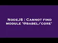 NodeJS Cannot find module