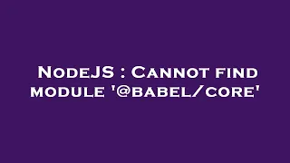 NodeJS Cannot find module