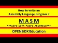 How to write an Assembly Language Program ALP Microsoft Macro Assembler