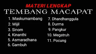 materi lengkap tembang macapat