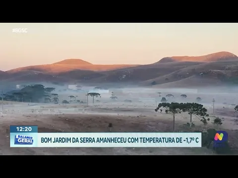 Bom Jardim da Serra amanhece com -1,7ºC e geada na Serra Catarinense
