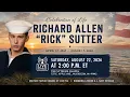 Celebration of Life for Richard Allen Rick Sutter Aug 22 2026 Live Memorial Service 2pm EST