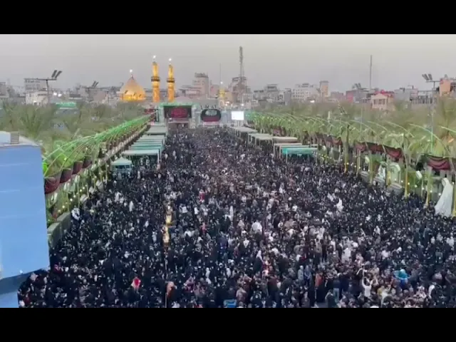 ⁣ليلة الأول من محرم 1443هـ في كربلاء استعدادا لأستبدال الراية لحرم الامام الحسين عليه السلام