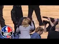 Drake gives Doris Burke a kiss on the cheek at Celtics vs Raptors ESPN