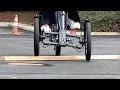 INCREDIBLE Reverse E Trike Independent Wheel Movement Tilting Wheels on Adult Tricycle