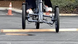 INCREDIBLE Reverse E Trike Independent Wheel Movement Tilting Wheels on Adult Tricycle