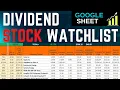 How To Make a US Dividend Stock Watchlist or Dividend Tracker on Google Sheets