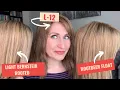 Light Brown Human Hair Comparison Rootbeer Float vs Light Bernstein vs L12