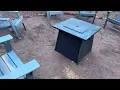BALI OUTDOORS Fire Table 28 Inch Gas Fire Pit 50 000 BTU Steel with Lid and Blue Fire Glass Review