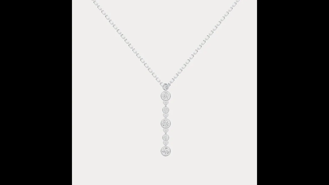 Sterling Silver Bezel Set Lab-Grown Diamond Lariat Necklace