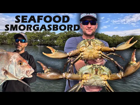 Download MP3 CRABBING for Mud \u0026 Blue Swimmer Crabs | Fishing for Snapper, Squid, Cuttlefish | Seafood Smorgasbord