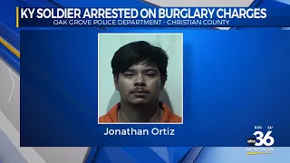 Kentucky soldier arrested on burglary charges in Christian County
