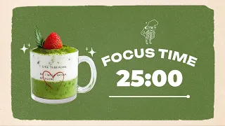 Study With Me Strawberry Matcha Latte 25 5 Timer Lo Fi Beats 3 Hour Focus Session 