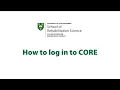 tutorial - How to log in to CORE