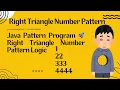 Java Pattern Printing Right Triangle Number Pattern Coding with harichselvamc