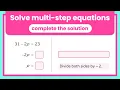 Solve Multi-Step Equations Step-by-Step With Justifications