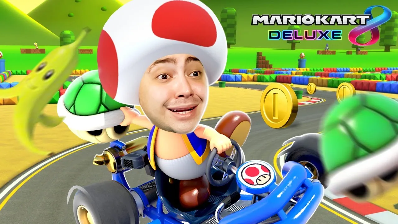 alanzoka jogando Mario Kart com os amigos