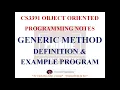 GENERIC METHODS IN JAVA NOTES CS3391 OBJECT ORIENTED PROGRAMMING NOTES 2021 REGULATION CSE