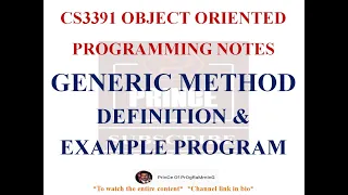 GENERIC METHODS IN JAVA NOTES CS3391 OBJECT ORIENTED PROGRAMMING NOTES 2021 REGULATION CSE