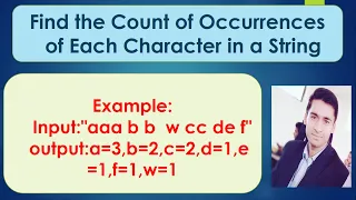 Java Program to Find the Count of Occurrences of Each Character in a String