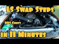 LS Swap Steps for OBS Chevy in 11 minutes v6 to v8 w nv3500