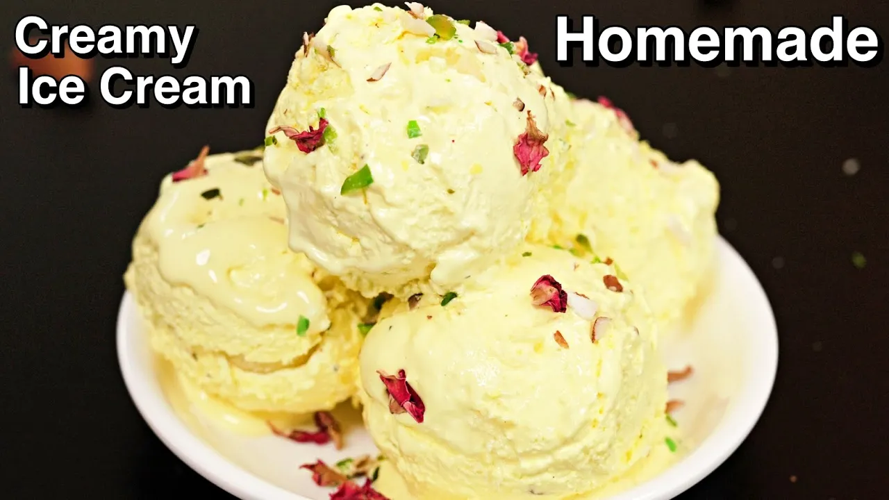 Creamy Rasmalai Ice Cream - Homemade Ice Cream Recipe   Perfect Ice Cream