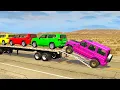 Flatbed Truck Mcqueen  | Transportation with Truck - Pothole vs Car #471 - BeamNG.Drive