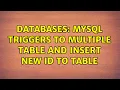 Databases MySQL triggers to multiple table and insert new id to table
