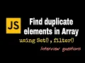Remove duplicate elements in java script Easiest solutions to remove duplicates in array