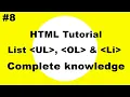 HTML Tutorial List UL Li OL in HTML Web Development Tutorials
