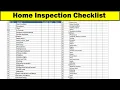 Home Inspection Checklist Excel Sheet