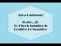 If else Condition To Check Input Number Is Positive or Negative SE Learners Java Tutorial 7